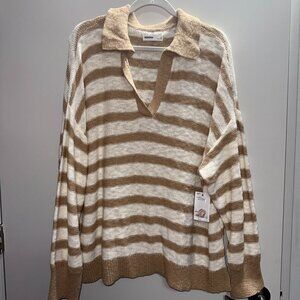 striped polo sweater